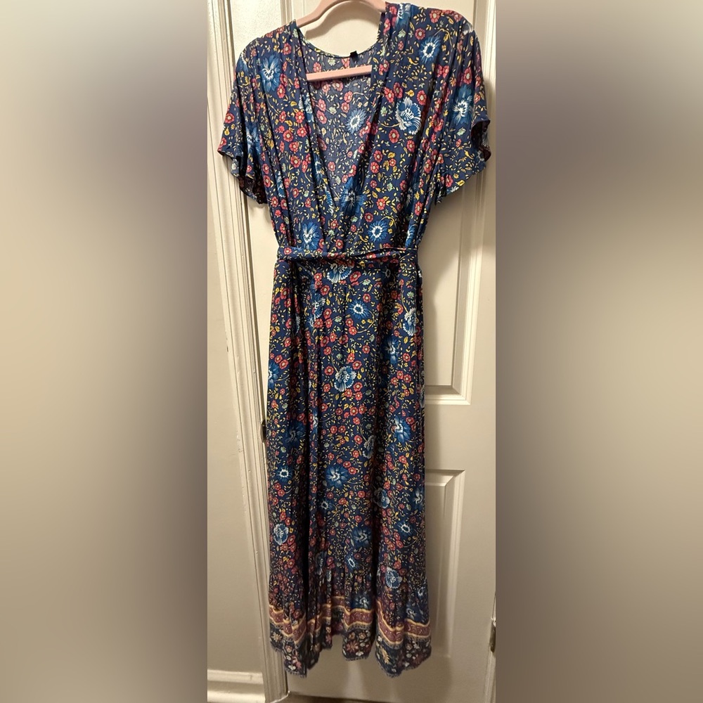Floral Blue Maxi Dress